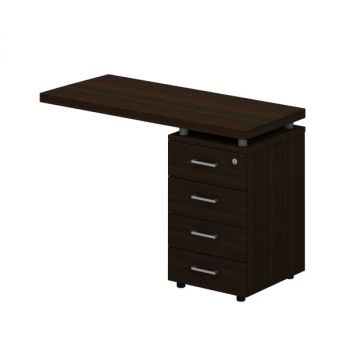 Брифинг-приставка на опорной 4-х ящичной тумбе левая 766