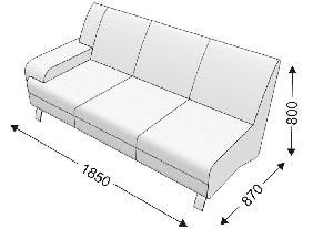 Диванная секция тройная с 1 подлокотником (правым) Диванная секция тройная с 1 подлокотником (правым)