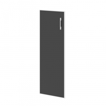 Дверь стекло в раме среднее Lacobel black, левая