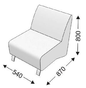 Кресельная секция без подлокотников Кресельная секция без подлокотников