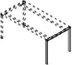 Опора конечная для столешницы глубиной 600мм OSP-02
