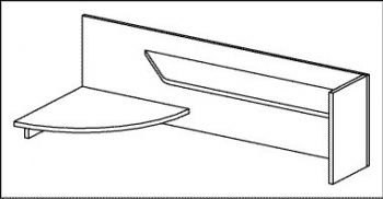 Полка настольная с ПУ правая ПУ16R