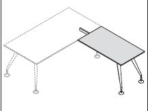 Приставка к столу, ножки крашенные 156324
