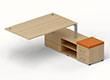 Приставной стол на опорной тумбе (2 ящика+ниша), тумба справа