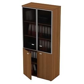 Шкаф для документов со стеклянными дверьми в раме 0783