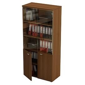 Шкаф для документов со стеклянными прозрачными дверьми