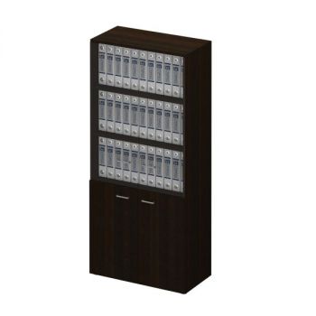 Шкаф для документов со стеклянными тонированными дверьми без рамки 983