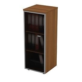 Шкаф для документов средний узкий со стеклянной дверью в рамке левой