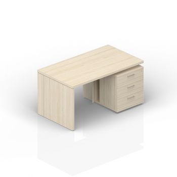 Стол на опорной тумбе 3 ящика (левый) S19NR180T3G