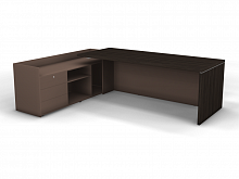 Стол на опорной тумбе без накладных фасадов левый SN13.2519L