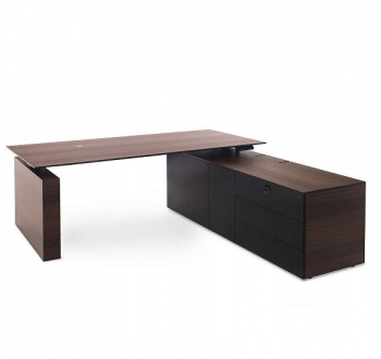 Стол письм. с тумбой DX ЭВКАЛИПТ МОРЕН/ЧЕРН 110 102 ECL BL