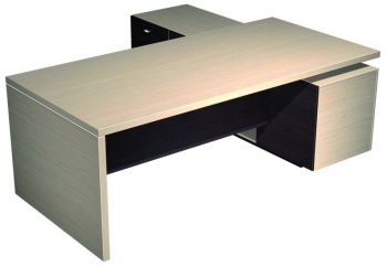 Стол руководителя с экраном и с опорной тумбой левой 138