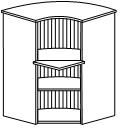 Стойка-ресепшен угловая с фасадом из рулонного полотна