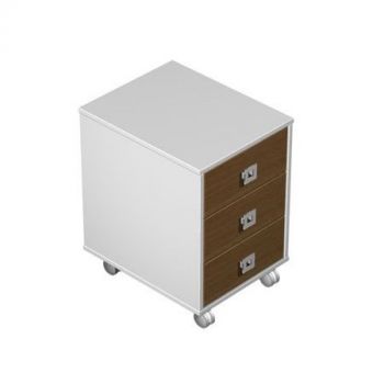 Тумба выкатная 3-х ящичная (с доводчиками) с центральным замком ВТ 214 БН