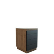 Тумбы мобильные без замка / внутренние ящики деревянные - лакированная фронтальная часть F240