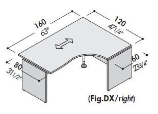 Угловой стол правый 106139