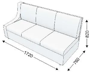 Диванная секция тройная с 1 подлокотником (правым) KLERK-9. Фото 1