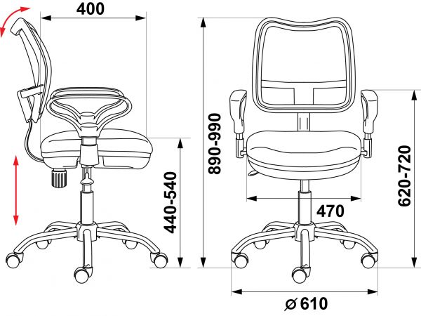 Кресло для сотрудника CH-799SL. Фото 9