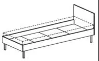 Кровать односпальная на металлокаркасе 2938. Фото 1