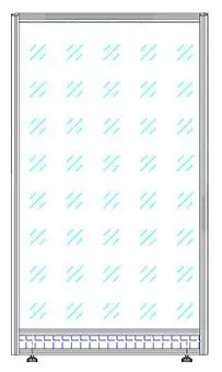 Остеклённый модуль (вставка ЛДСП внизу модуля h=110мм) без поперечин. Фото 1