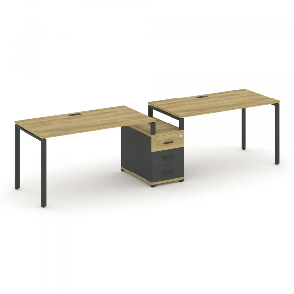 Рабочая станция 2 места с 1 опорной тумбой CN.ORS-302 A. Фото 1