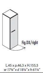 Шкаф средний с 1 дверью левый 156 911. Фото 1