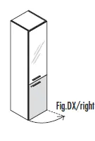 Шкаф высокий правый, стеклянная дверь (белое стекло) 156 922. Фото 1