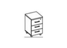 STEEL WOOD - Тумба подкатная 3 ящика с центральным замком. Фото 1