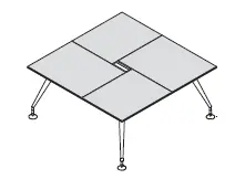 Стол для переговоров, ножки хромированные 156375. Фото 1