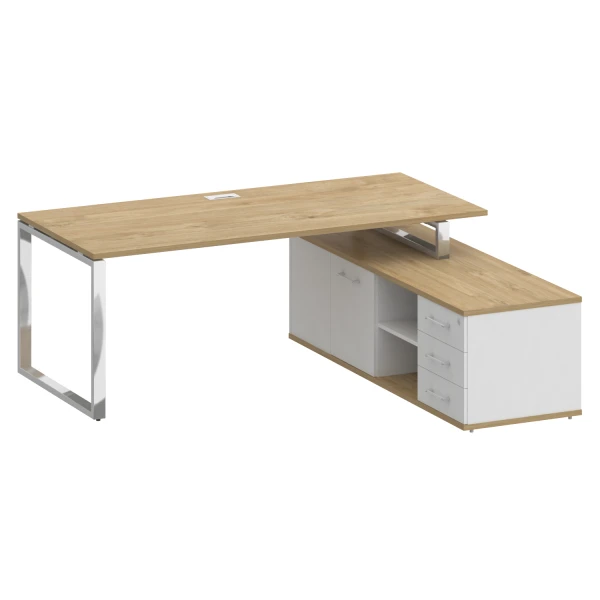 Стол руководителя с опорной греденцией, правый SK.SRG-200 (R). Фото 1