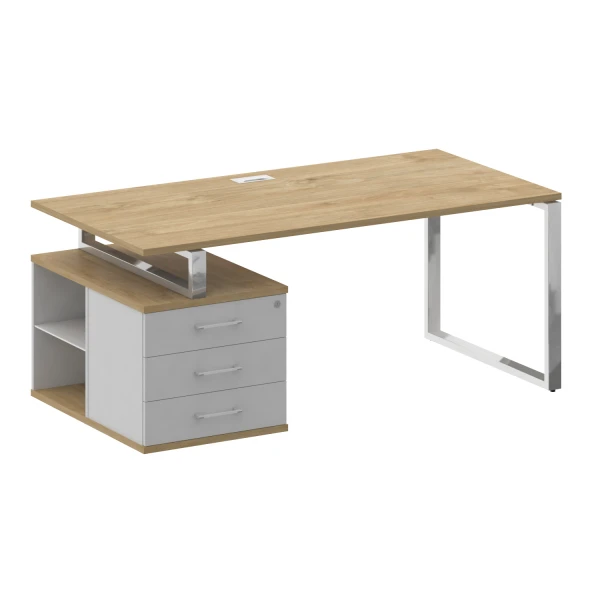 Стол руководителя с опорной тумбой, левый SK.SRT-180 (L). Фото 1