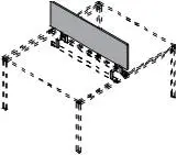 Тканевая перегородка на отдельностоящий стол EN-0120. Фото 1